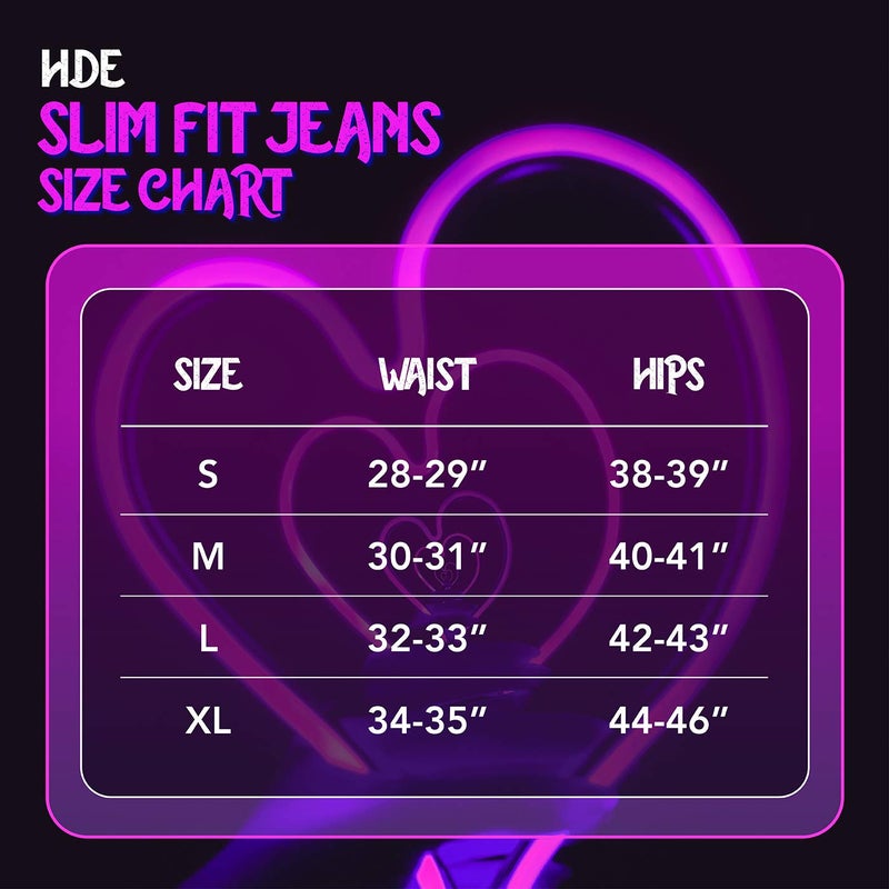 HDE Women's Mid-Rise Stretchy Denim Slim Fit Skinny Jeans (Purple, X-Large) - Image 3